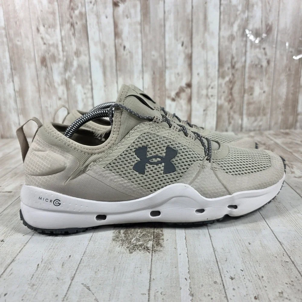 Under Armour Micro G Kilchis Mens Tan White Water Fishing Shoes Size 10